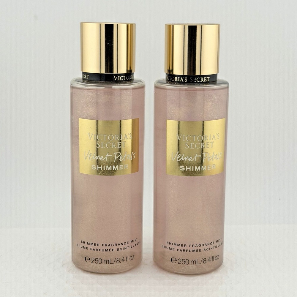 2x VICTORIA'S SECRET VELVET PETALS SHIMMER BODY MIST GLITTER SPRAY BIG! NEW!